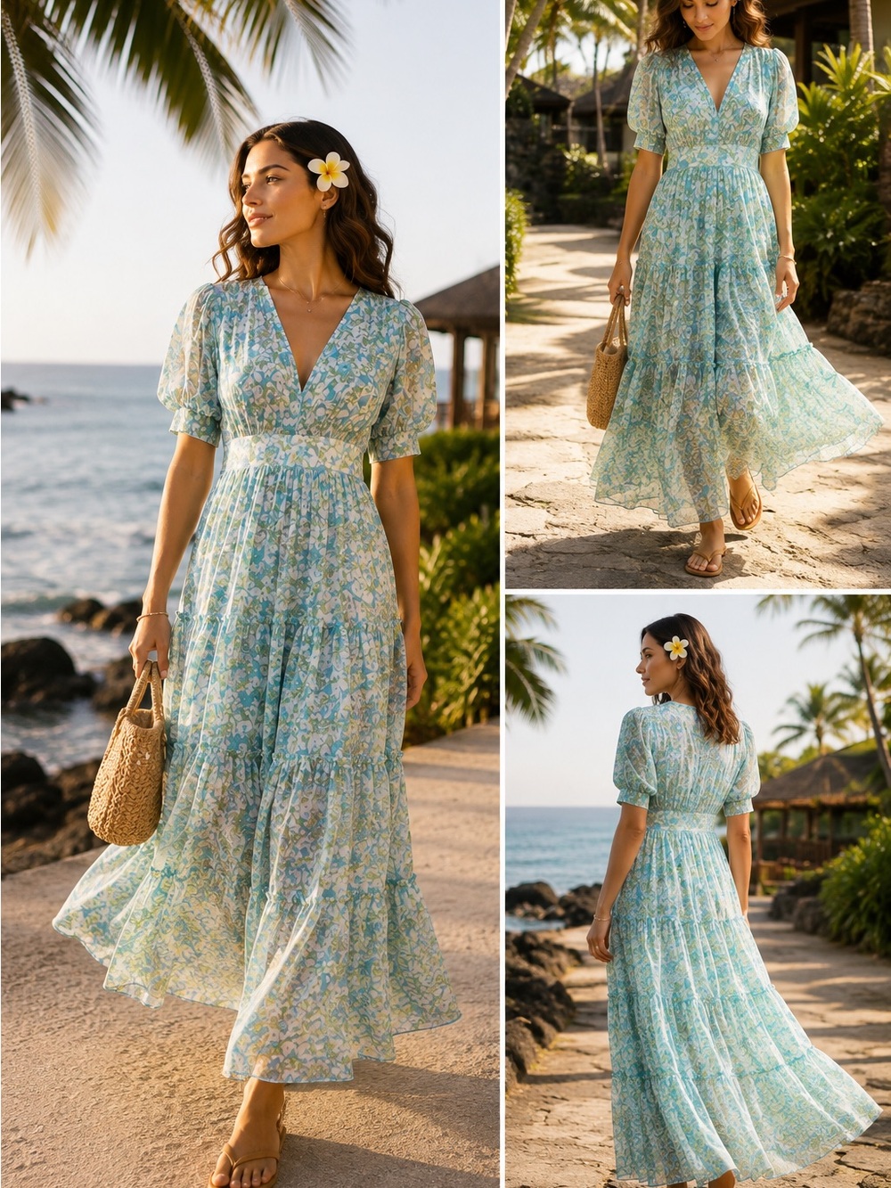 ByTimo chiffon floral print tiered maxi dress sooo pretty